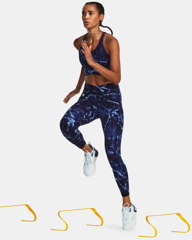 UNDER ARMOUR Women's Project Rock Crossover Lets Go Printed Ankle Leggings